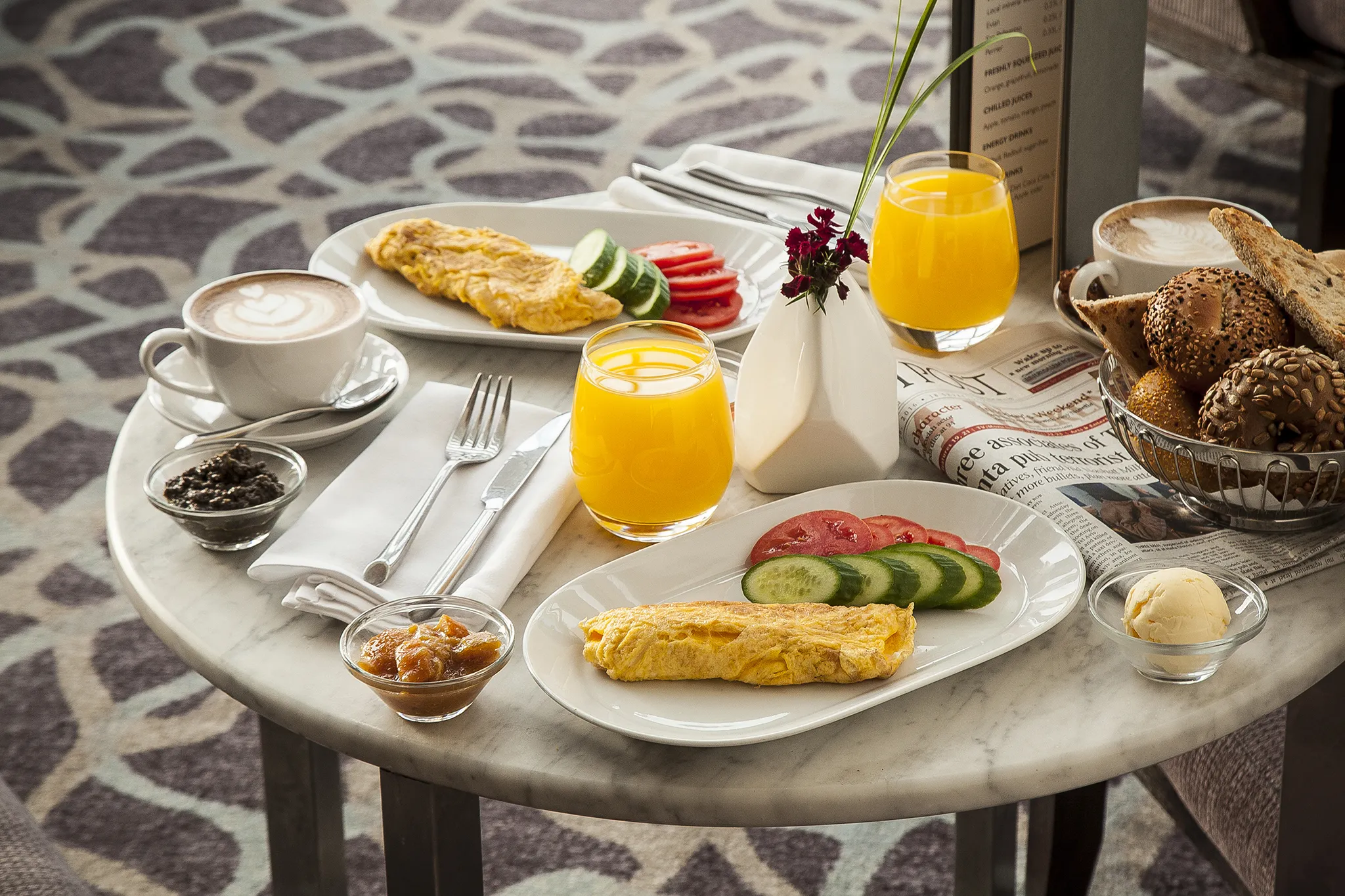 InterContinental David Tel Aviv Restaurants Jaffa Court Breakfast Table